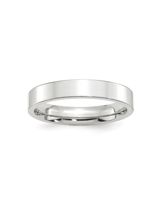 Diamond2Deal Polished Flat Wedding Band Ring