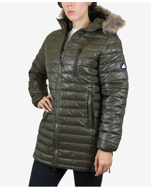 Galaxy By Harvic Quilted Long Puffer Coat