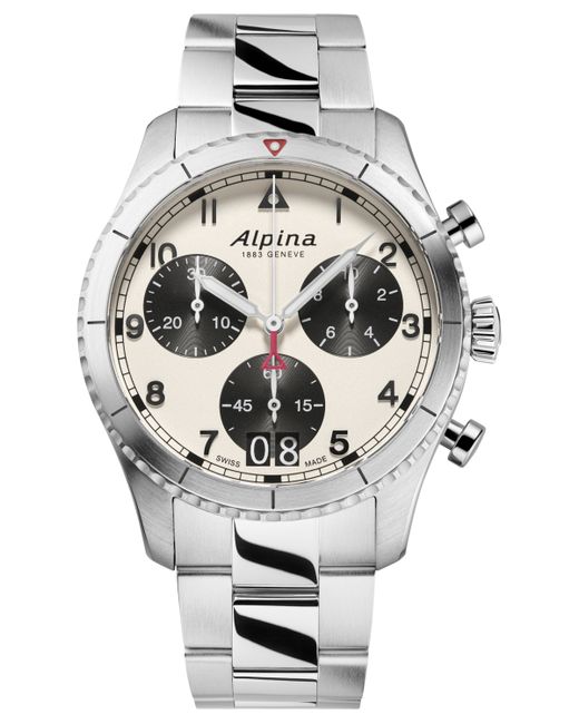 Alpina Swiss Chronograph Startimer Stainless Steel Strap Bracelet Watch 41mm
