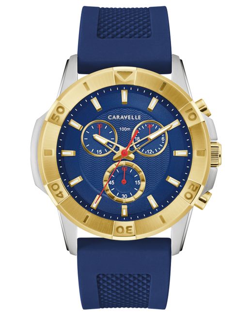 Caravelle NY designed by Bulova Chronograph Silicone Strap Watch 44mm