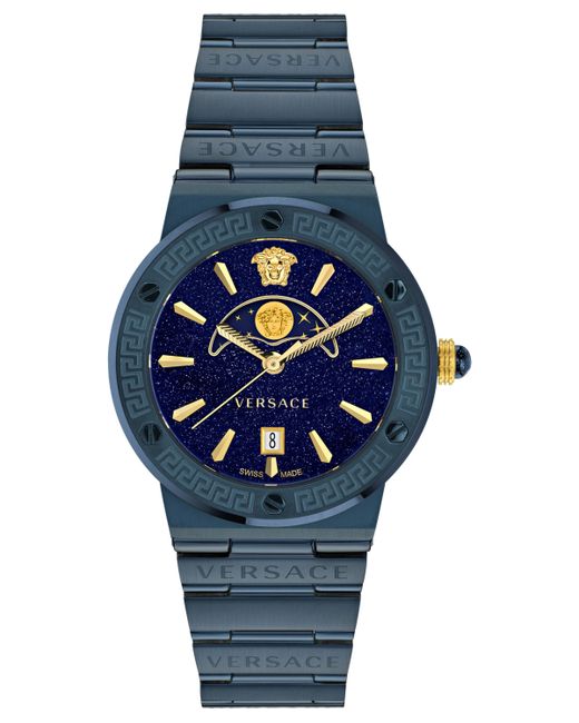 Versace Swiss Greca Logo Ion Plated Stainless Steel Bracelet Watch 38mm