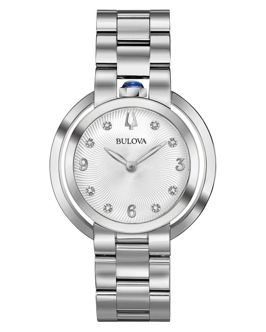 Bulova Rubaiyat Diamond-Accent Stainless Steel Bracelet Watch 35mm