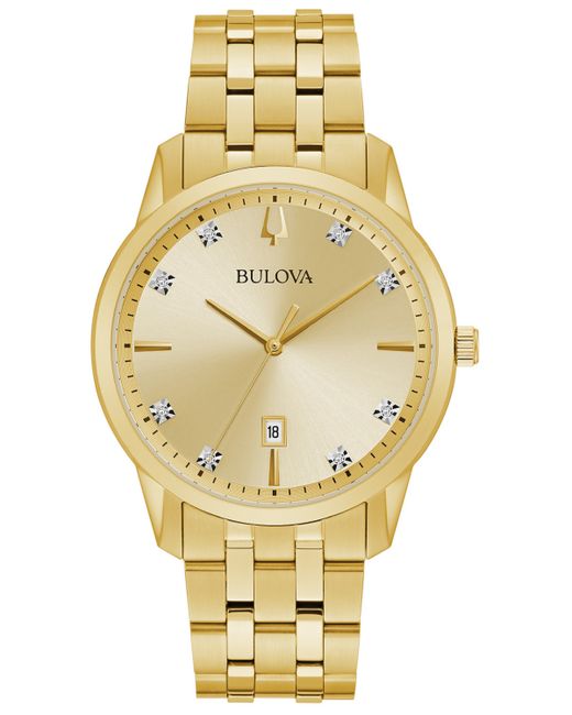 Bulova Sutton Diamond-Accent Tone Stainless Steel Bracelet Watch 40mm