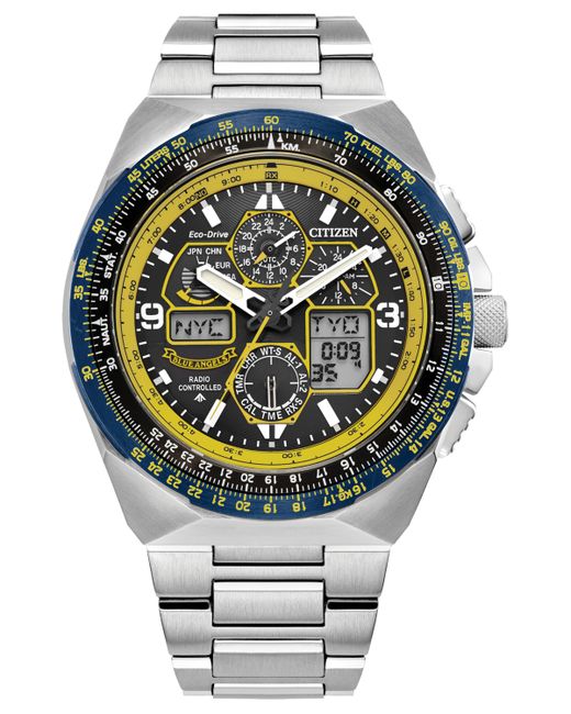 Citizen Eco-Drive Chronograph Promaster Skyhawk A-t Angels Stainless Steel Bracelet Watch 46mm