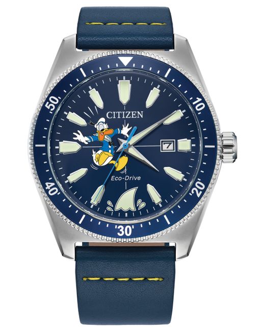 Citizen Eco-Drive Donald Duck Leather Strap Watch 42mm