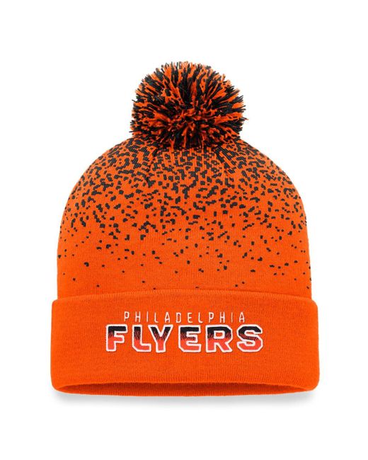 Fanatics Philadelphia Flyers Iconic Gradient Cuffed Knit Hat with Pom