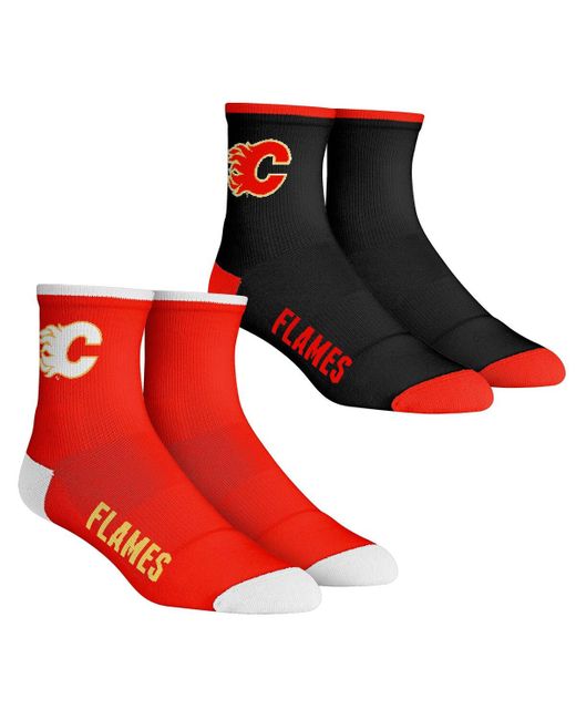Rock 'em Socks Calgary Flames Core Team 2-Pack Quarter Length Sock Set Red