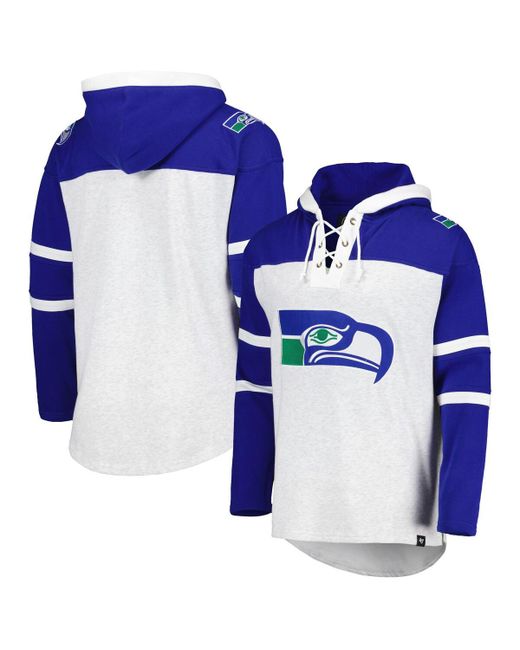 '47 Brand 47 Brand Seattle Seahawks Historic Logo Gridiron Lace-Up Pullover Hoodie