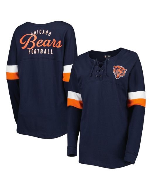 New Era Chicago Bears Athletic Varsity Lace-Up Long Sleeve T-shirt
