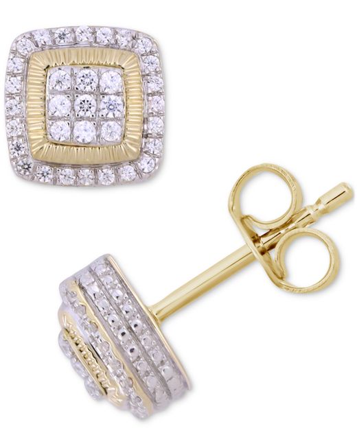 Macy's Diamond Square Cluster Stud Earrings 1/4 ct. t.w. 10k Gold