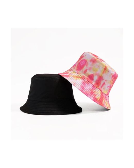 Haute Edition Reversible Tie Dye Solid Bucket Hat tie dye pink yellow
