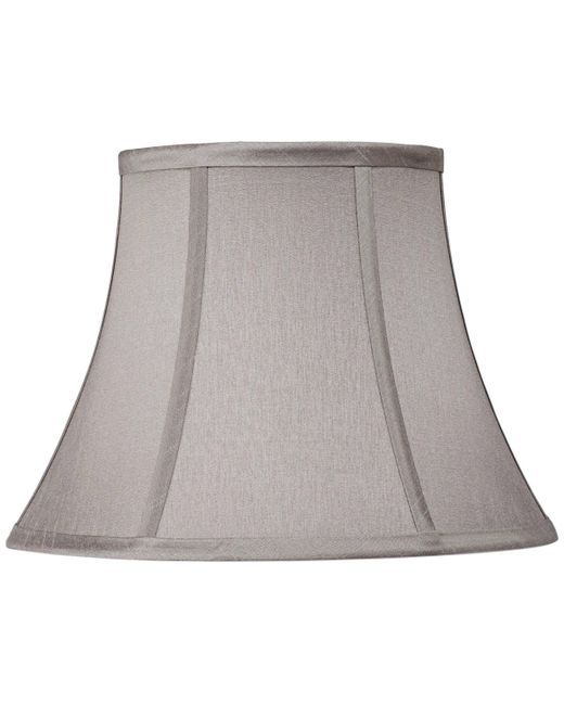 Springcrest Pewter Small Bell Lamp Shade 7 Top x 12 Bottom 9 Slant 8.5 High Spider Replacement with Harp and Finial