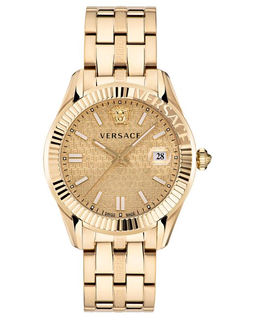 Versace Swiss Greca Time Gold Ion Plated Stainless Steel Bracelet Watch 41mm