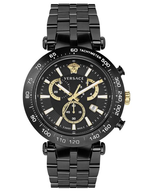 Versace Swiss Chronograph Bold Ion Plated Bracelet Watch 46mm