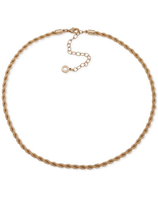 AK Anne Klein Tone Rope Chain Collar Necklace 16 3 extender