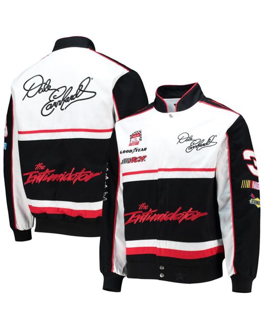Jh Design White Dale Earnhardt Twill Uniform Full-Snap Jacket