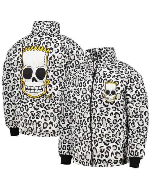 Freeze Max The Simpsons Bart Leopard Print Raglan Full-Zip Puffer Jacket