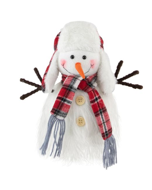 Northlight Snowman Plaid Trapper Hat Christmas Decoration 10
