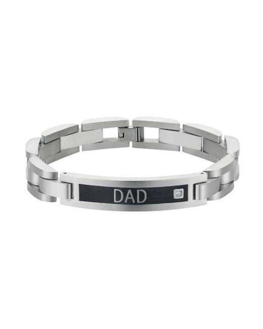 He Rocks Stainless Steel Dad Link Bracelet