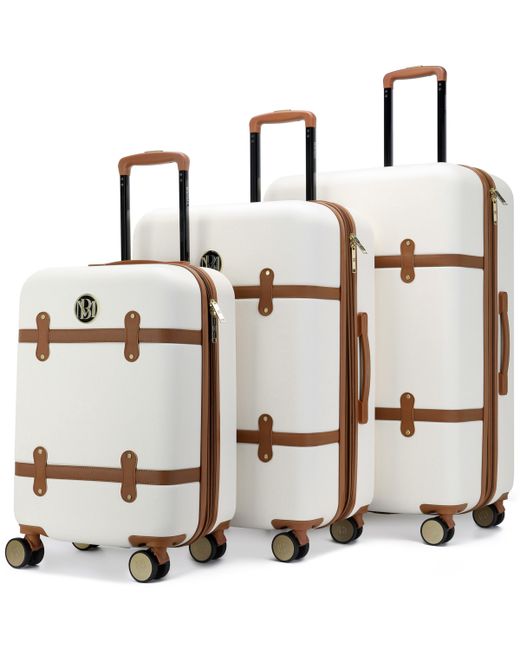 Badgley Mischka Grace Expandable Retro Luggage Set of 3