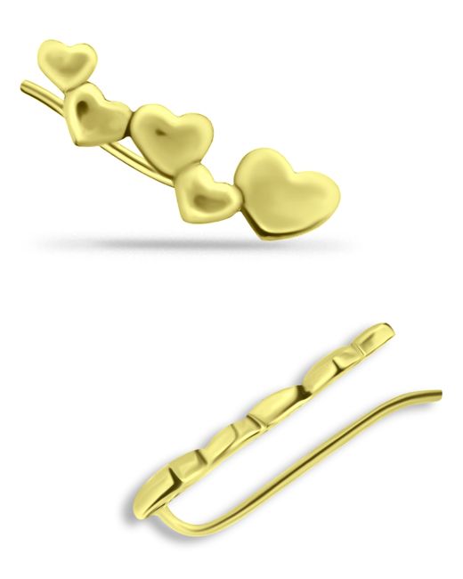Giani Bernini Heart Ear Crawler Earrings 18k Gold Over Sterling or