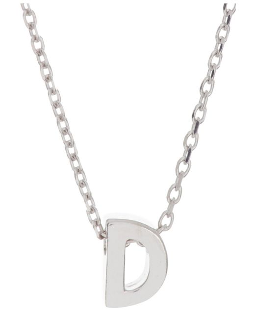 Adornia Rhodium-Plated Mini Initial A Pendant Necklace 16 2 extender D