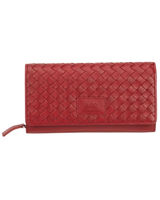 Mancini Basket Weave Collection Rfid Secure Clutch Wallet
