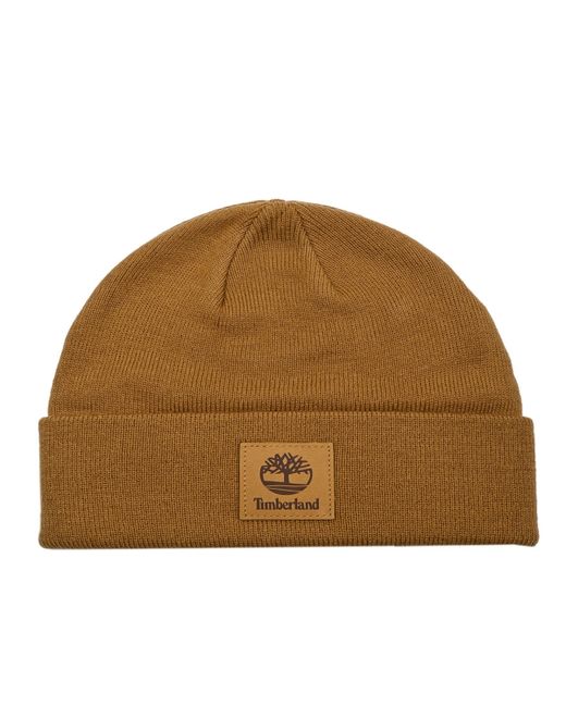 Timberland Cuffed Beanie with Leather Patch