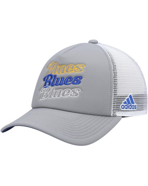 Adidas White St. Louis Blues Foam Trucker Snapback Hat