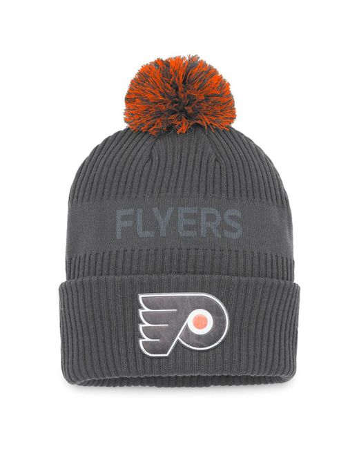 Fanatics Philadelphia Flyers Authentic Pro Home Ice Cuffed Knit Hat with Pom