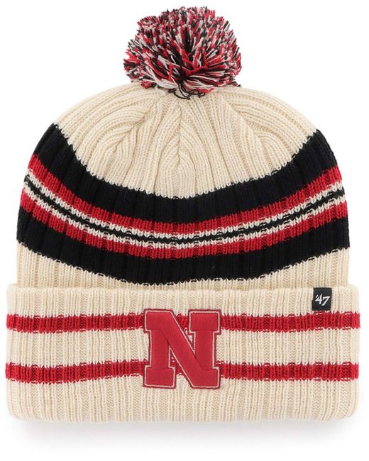 '47 Brand Nebraska Huskers Hone Cuffed Knit Hat with Pom