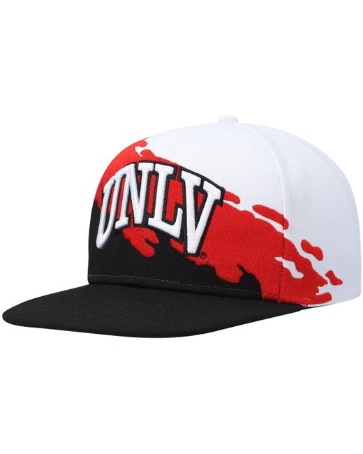 Mitchell & Ness White Unlv Rebels Paintbrush Snapback Hat