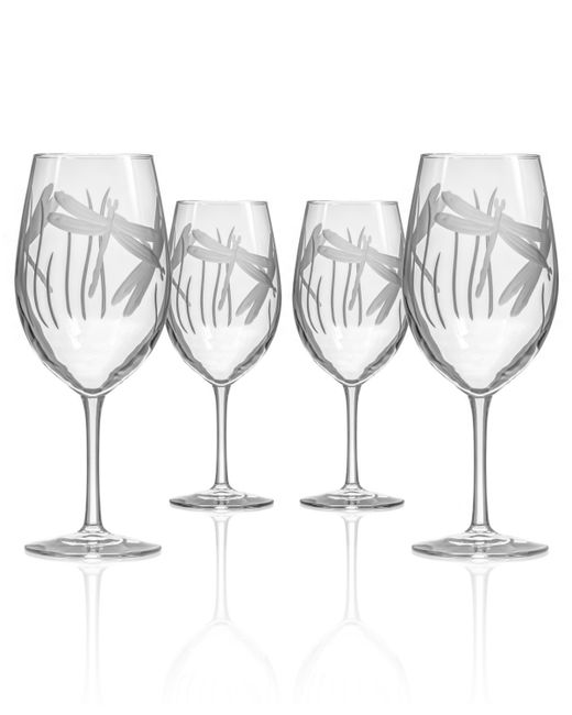 Rolf Glass Dragonfly All Purpose Wine 18Oz Set Of 4 Glasses