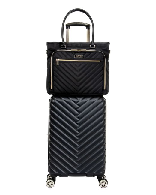 Kenneth Cole REACTION Madison Square Hardside Chevron Expandable Luggage 2-Piece 20 Carry-On and Tote