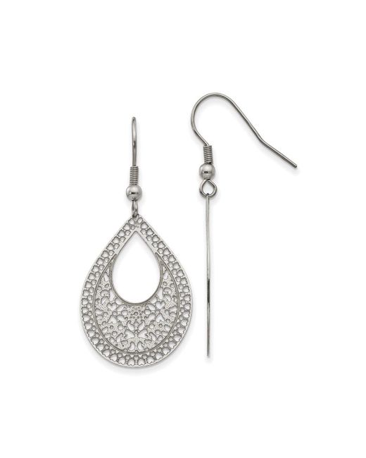 Chisel Textured Cut-out Design Dangle Earrings