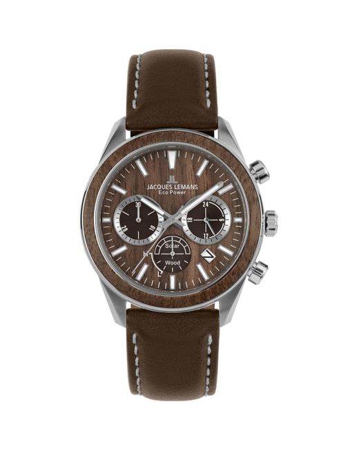 Jacques Lemans Eco Power Watch with Strap and Solid Stainless Steel Chronograph