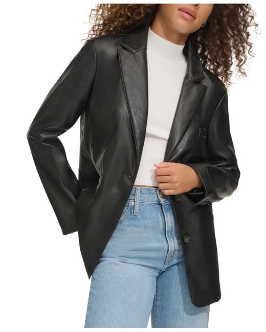 Levi's Single-Breasted Faux-Leather Blazer