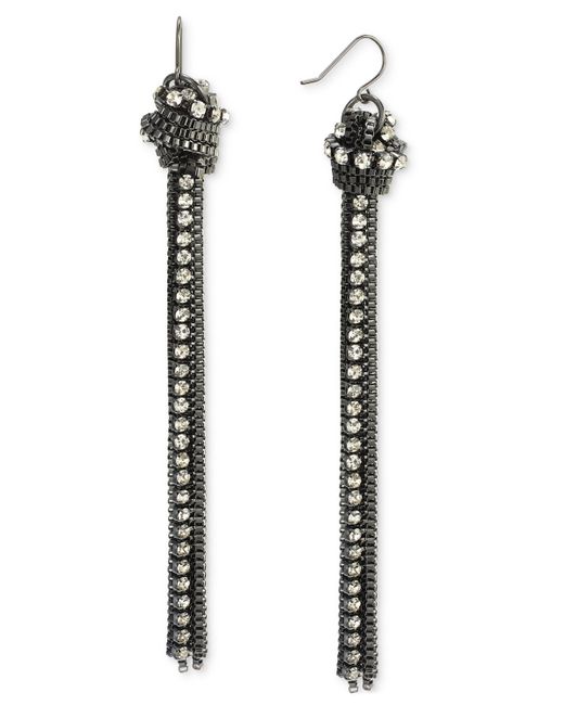 I.N.C. International Concepts Pave Chain Tassel Linear Drop Earrings Created for