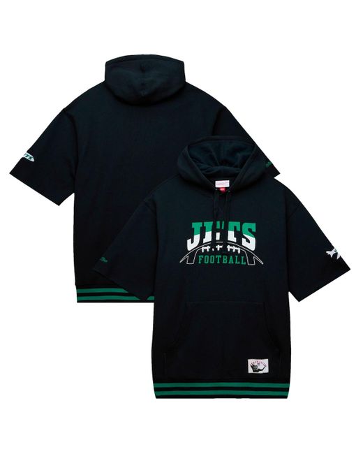 Mitchell & Ness New York Jets Pre-Game Short Sleeve Pullover Hoodie