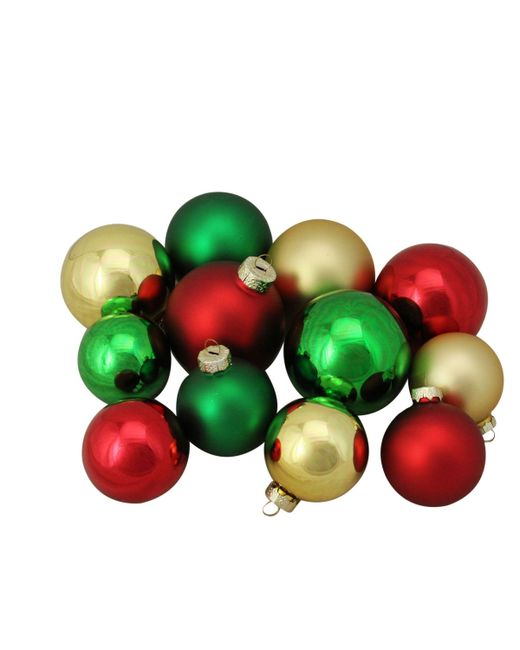Northlight 96ct Red Green and Shiny Matte Glass Ball Christmas Ornaments 2.5-3.25