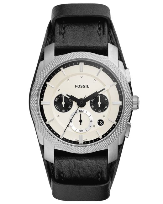 Fossil Machine Chronograph Double Pad Leather Strap Watch