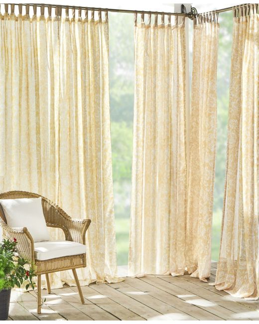 Elrene Verena Sheer Floral 52 x 108 Indoor/Outdoor Tab Top Curtain Panel