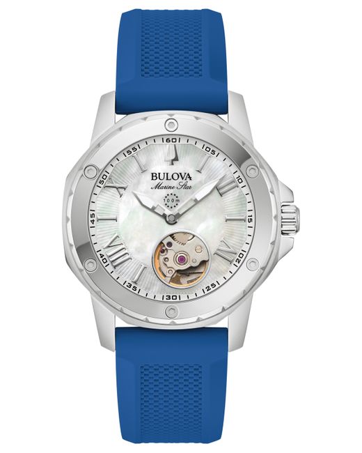 Bulova Automatic Marine Star Silicone Strap Watch 35mm