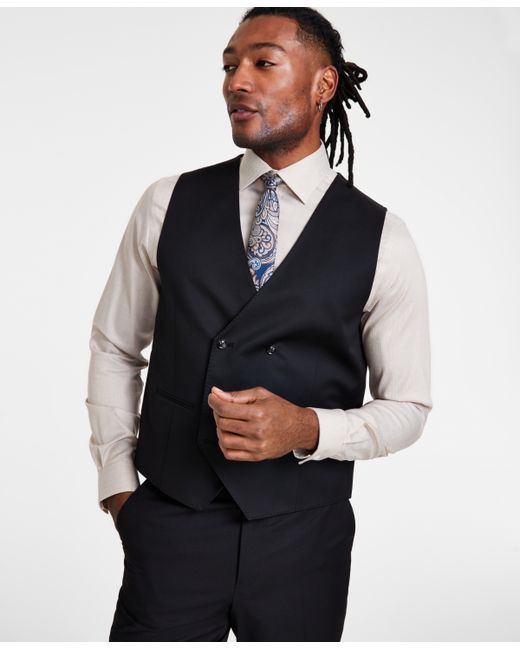 Tayion Collection Classic-Fit Solid Double-Breasted Suit Vest