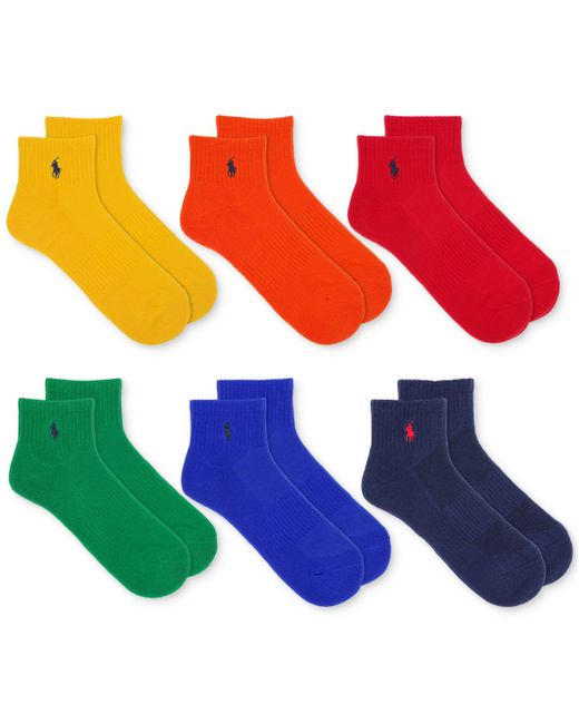 Polo Ralph Lauren 6-Pk. Performance Colorful Quarter Socks
