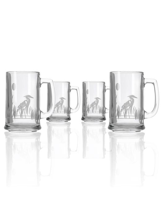 Rolf Glass Heron Beer Mug 16Oz Set Of 4 Glasses
