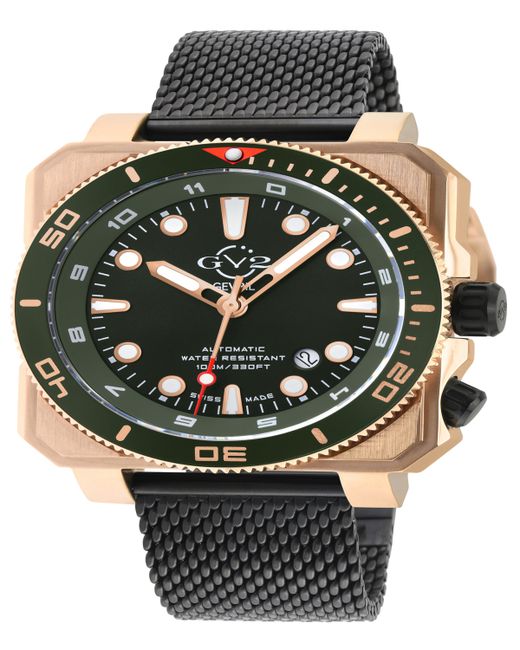 Gevril Xo Submarine Swiss Automatic Black Stainless Steel Bracelet Watch 44mm