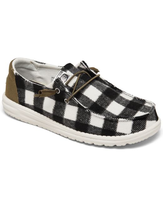 Hey Dude Wendy Plaid Casual Sneakers from Finish Line Black