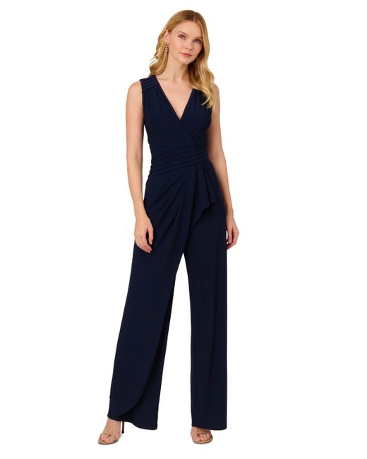 Adrianna Papell Pintucked Wide-Leg Jumpsuit