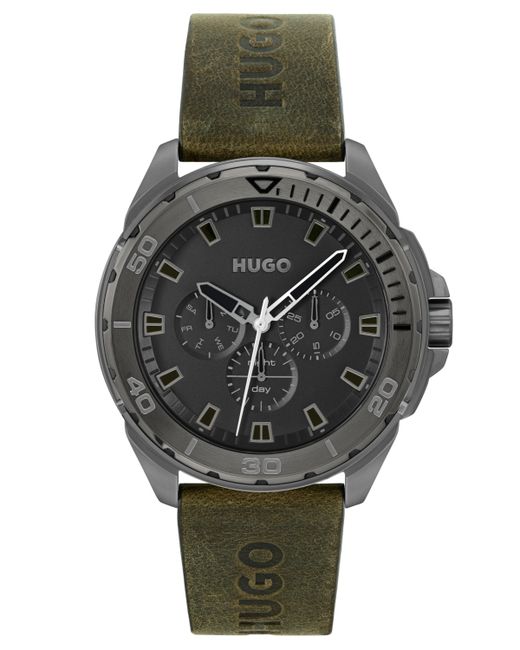 Hugo Boss Fresh Genuine Leather Strap Watch 44mm